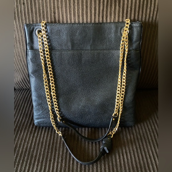 Tory Burch Carson Swingpack Black Leather Gold Chain Strap Adjustable beautiful😍 - Picture 2 of 14